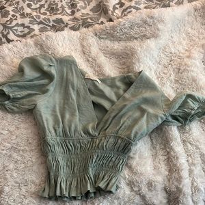 mint green fanco top